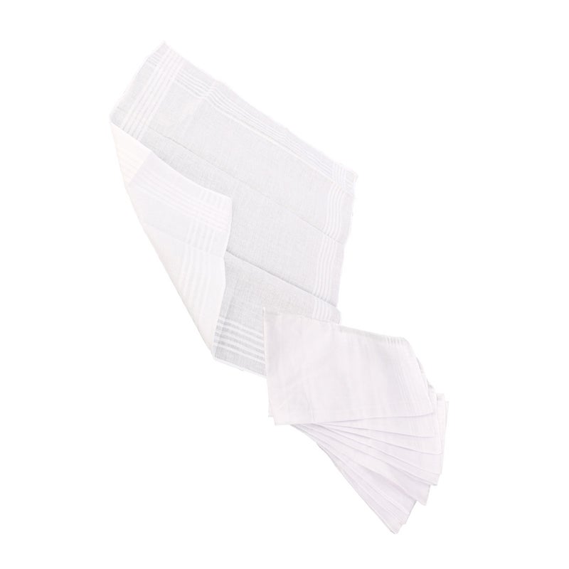 12pcs White Cotton Handkerchiefs Cotton Towels Hankerchief for Men Women Children Kids (38 * 38cm) - Image 1