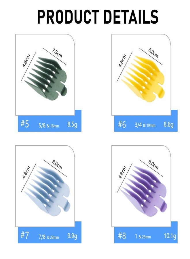 Pdtwq Compatible with Wahl Clipper Guards Set,10Pack Professional Hair Clipper Guards Fits for Most Wahl Clippers,Multi Color Coded Clippers Guide Comb,Cutting Length From 1/16'' to 1''. - Image 5