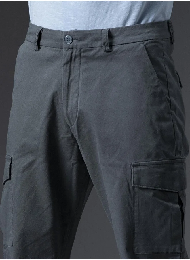 HIGH STAR Men Charcoal Trousers