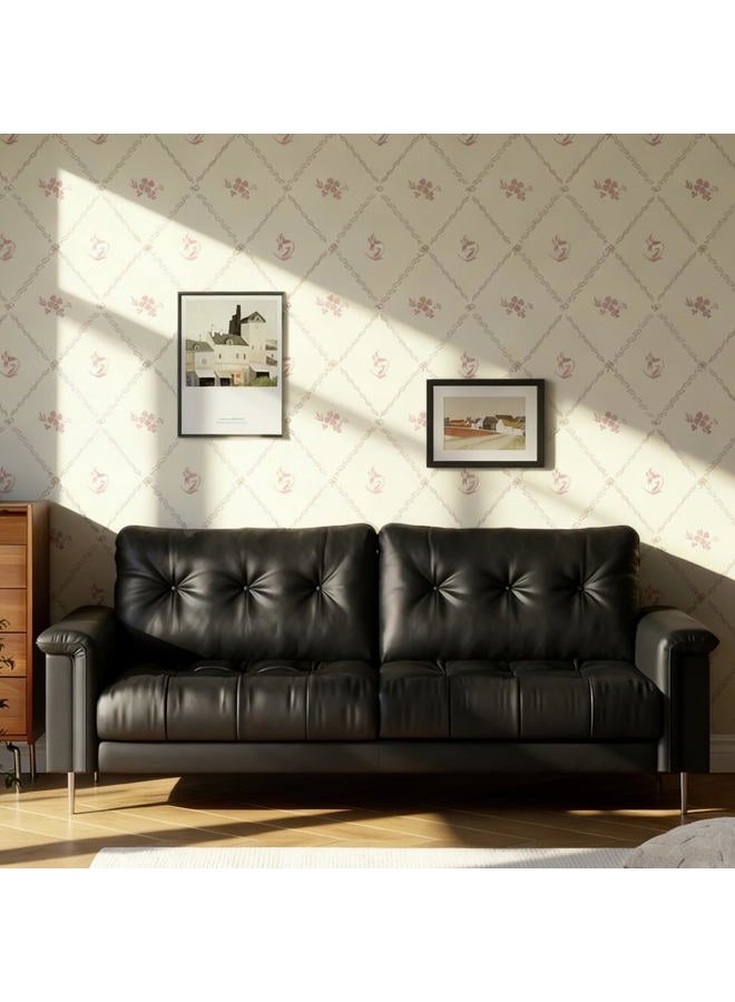 GloryTik Vintage Floral Wallpaper Peel and Stick, Removable Beige Flowers Contact Paper, Self Adhesive Wall Paper for Bedroom Living Room Cabinets Bedroom Vinyl Rolls (17.3" x 78.7") - Image 3