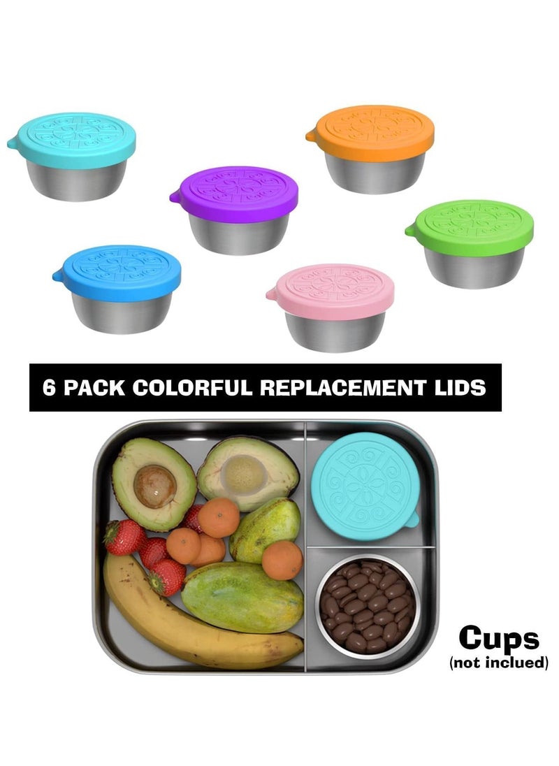 Y&D Salad Dressing Containers To Go, Small Condiment with Lids, Stainless Steel Cups Dipping Sauce Container for Lunch Bento Box Leakproof Silicone Lids Kids(6 Pack)  - Image 4