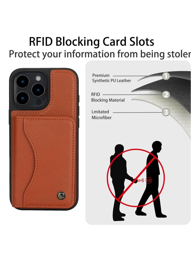 erorex Case For iPhone 16 Pro AwQuer Horizontal Flip Card Bag Holder Leather Phone Case - Image 4