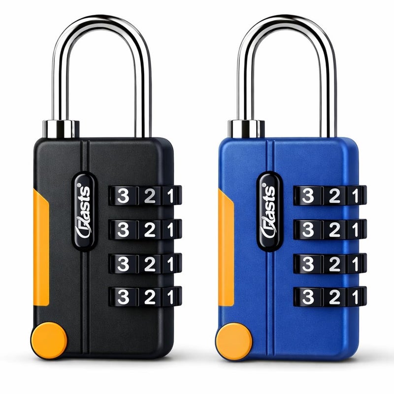 Crasts Luggage Number Lock - 4 Digit Combination Padlocks with a Hardened Steel Shackle - Travel Locks for Suitcases & Bag Number Locks (Blue,Black) - Image 5