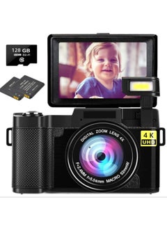 Generic E-commerce Digital Camera Video Camera 48 Million Full HD 4K With Flip HD Screen R2S-Body Color:64GB Card + Card Reader Adapter  - Image 3