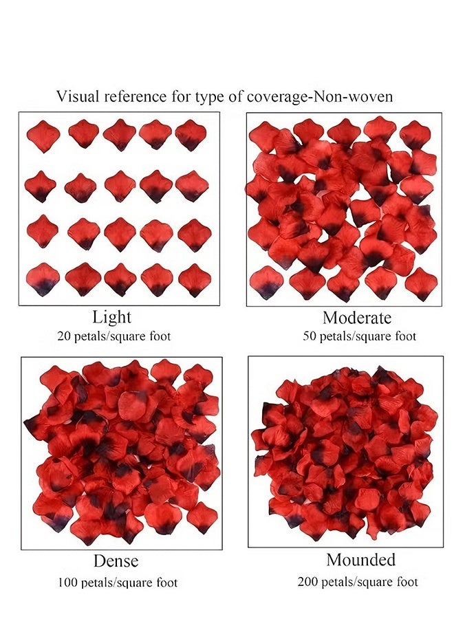 Happy D 2000 PCS Artificial Rose Petals, 5x5 cm Fake Flower Petals, Romantic Decorations Special Night Set for Valentine's Day, Wedding Anniversary, Proposal, Event, Party, Table Decor, Dark Red - Image 5
