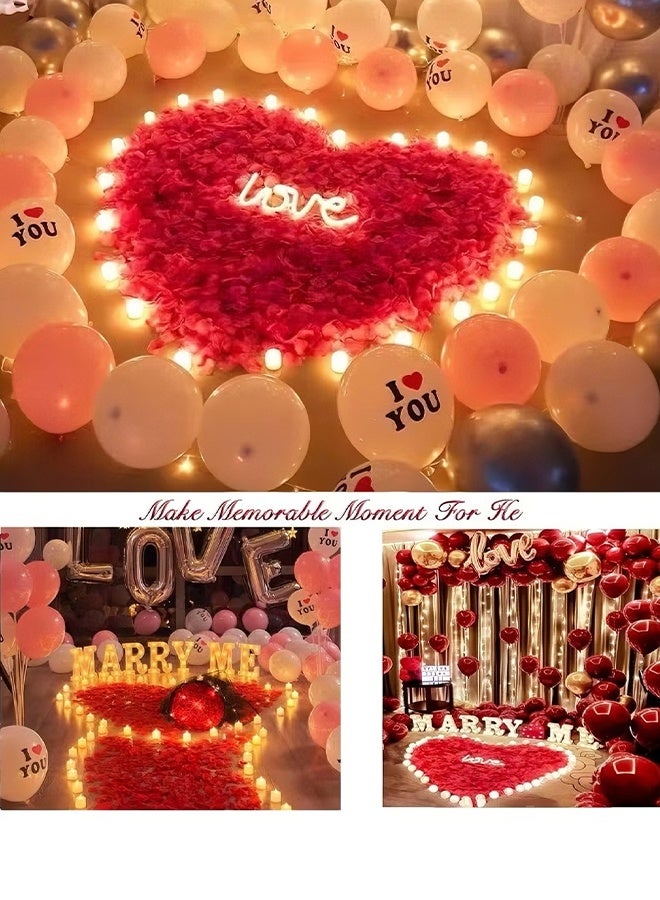 Happy D 2000 PCS Artificial Rose Petals, 5x5 cm Fake Flower Petals, Romantic Decorations Special Night Set for Valentine's Day, Wedding Anniversary, Proposal, Event, Party, Table Decor, Dark Red - Image 4