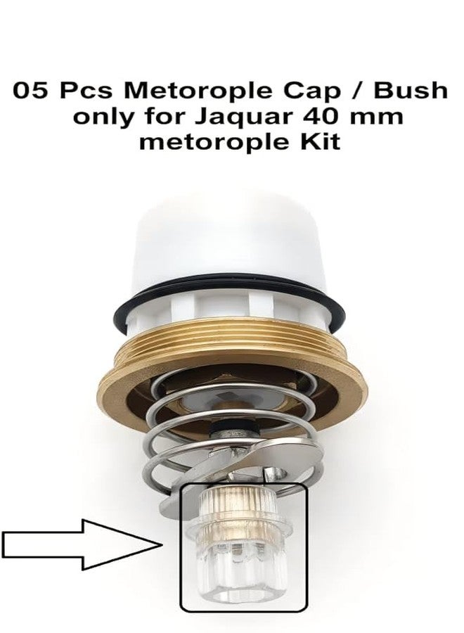 Plumbspare 40 mm Metropole Flush Valve Kit Transparent Cap & Bush Set | Compatible with Jaguar Type Toilet Flush Valve | Bathroom Plumbing Replacement Parts (5 Pcs) - Image 2