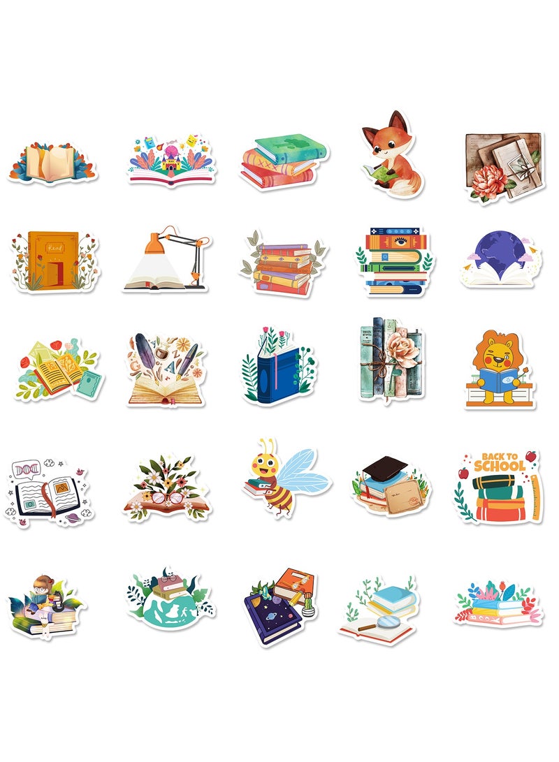 قوس قزح أورينبو 50 قطعة من ملصقات القراءة المقاومة للماء وملصقات الكتب الملهمة لزجاجة المياه والزجاجة المائية والكمبيوتر المحمول والأمتعة والكمبيوتر وسجلات القصاصات والسيارات ولوح التزلج وملصقات الكتب الإيجابية للأطفال والمراهقين - Image 2