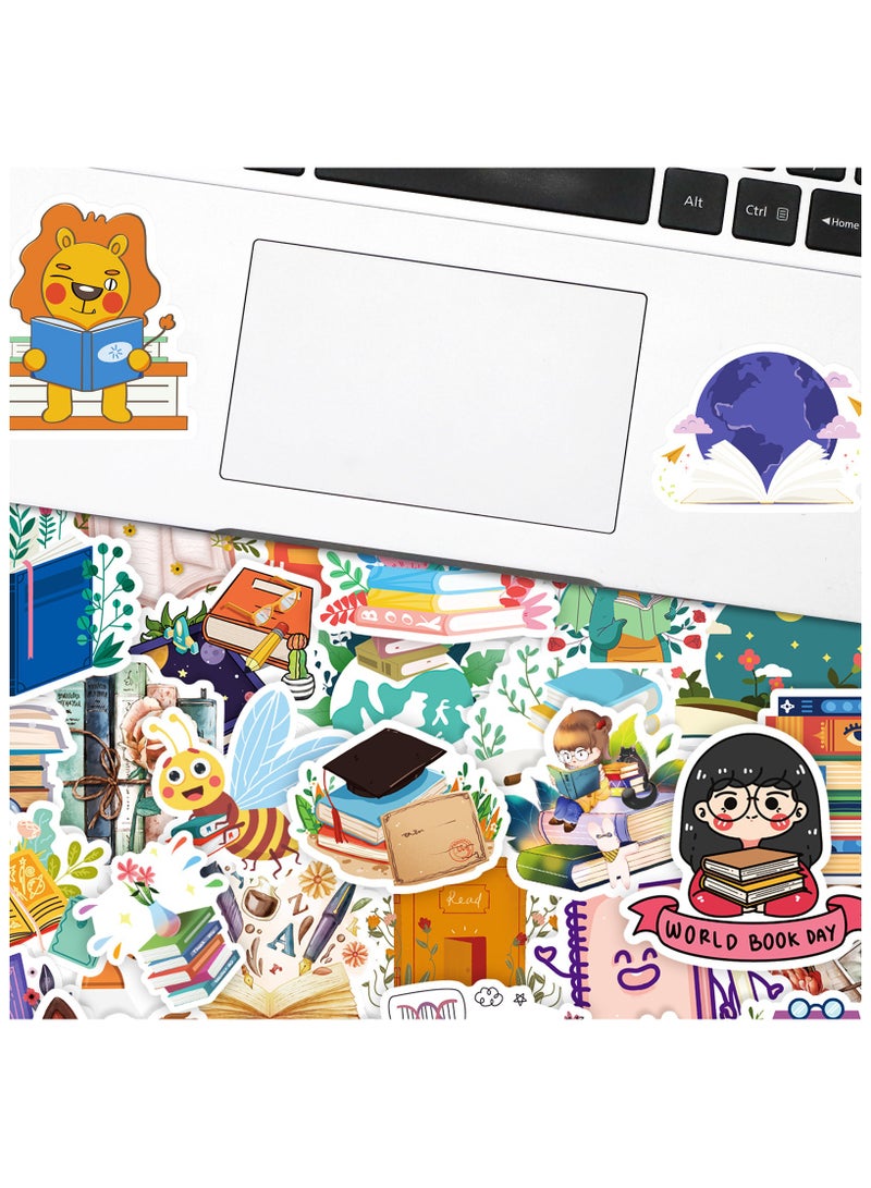 قوس قزح أورينبو 50 قطعة من ملصقات القراءة المقاومة للماء وملصقات الكتب الملهمة لزجاجة المياه والزجاجة المائية والكمبيوتر المحمول والأمتعة والكمبيوتر وسجلات القصاصات والسيارات ولوح التزلج وملصقات الكتب الإيجابية للأطفال والمراهقين - Image 4