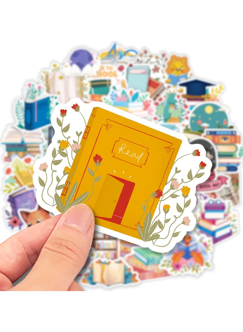 قوس قزح أورينبو 50 قطعة من ملصقات القراءة المقاومة للماء وملصقات الكتب الملهمة لزجاجة المياه والزجاجة المائية والكمبيوتر المحمول والأمتعة والكمبيوتر وسجلات القصاصات والسيارات ولوح التزلج وملصقات الكتب الإيجابية للأطفال والمراهقين - Image 5