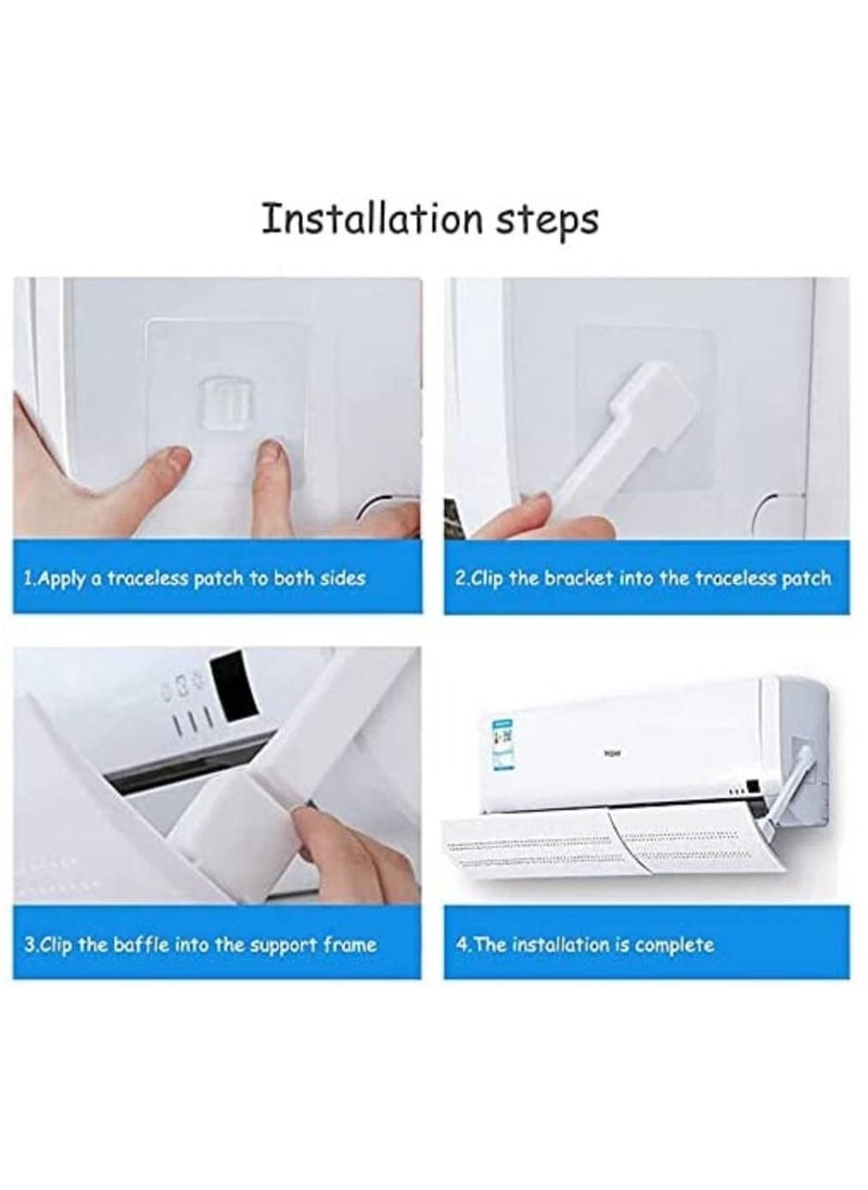 Arabest - Retractable Air Conditioner Deflector, Split AC Air Conditioning Baffles, Adjustable Anti Direct Blowing Windshield Wing - Image 1