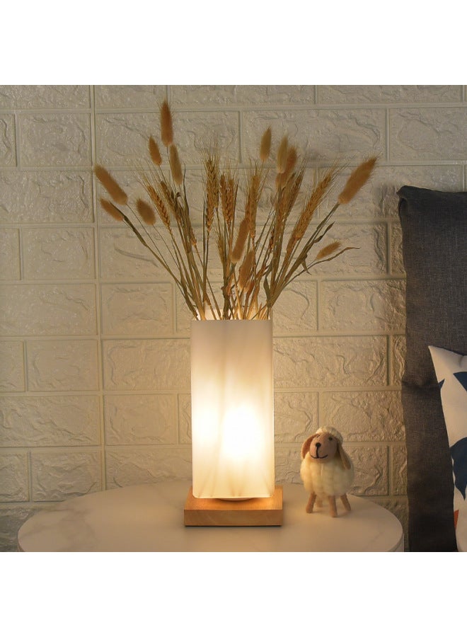 Nordic Decorative Vase Table Lamp Bedroom Creative Simple Warm Nightlight Atmosphere Glass Bedside Lamp Japanese Style Silence-Specification:(three Colors) Remote Control Dimming + Timing-Size:Vase