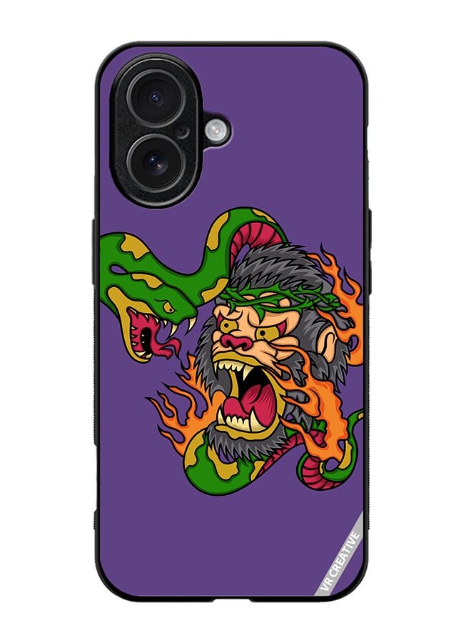 Protective Case Cover For Apple iPhone 17 King Kong Vs Snake Design Multicolour