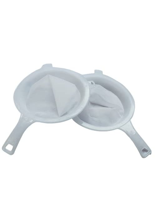 advancedestore - advancedestore Kitchen King Big Size Plastic Strainer, Fliter Mesh White Water CHALNI with Size 20x10 cmspack of - 2 - Image 1