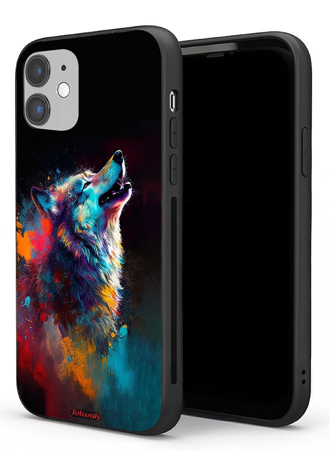 Tolwak Apple iPhone 11 Protective Case Wolf Colorful Art - Image 1