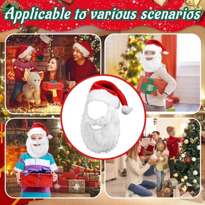 عيد الميلاد الجديد زينة عيد الميلاد الكبار مع اللحية سانتا قبعة اللباس لطيف قبعة ثلج إعطاء الهدايا للأطفال قبعة الشتاء - Image 4