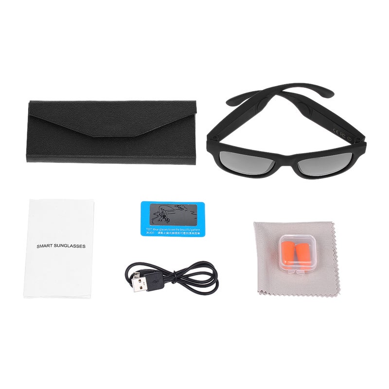 G1 Polarized CSR8635 Wireless Bluetooth Bone Conduction SmartTouch Stereo Music Sunglasses With Microphone black - Image 1