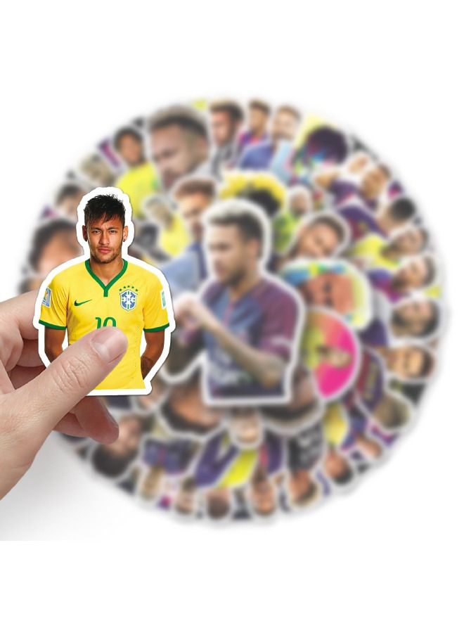 50-Piece Neymar Stickers, Football Super Star Sticker, Waterproof Soccer Stickers for Laptop,Skateboard, Water Bottles,Computer,Phone,Guitar, Stickers for Kids Teens Adult  - Image 3