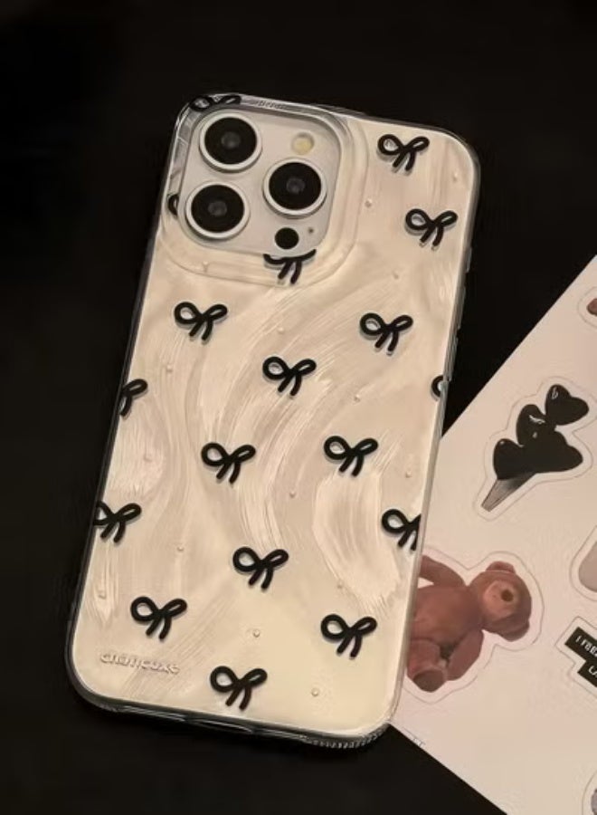 جراب iPhone عصري بنمط فيونكة ثلاثي الأبعاد - مقاوم للصدمات، ناعم من مادة TPU، غطاء واقٍ رفيع وأنيق لهاتف iPhone - Image 2