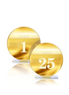 Acrylic Wedding Table Numbers 1-25 with Stands,4.8"Round Mirror Gold Table Number Signs and Holders for Wedding Reception, Party, Event, Centerpiece Decoration (Gold, 1-25)