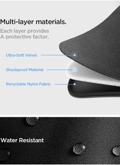 Spigen Laptop Pouch Sleeve 16 inch Water Resistant Slim Lightweight Cover Case Ultra Soft Velvet Compatible with 15 to 16 inch Laptops and Tablets - Black  - Image 3