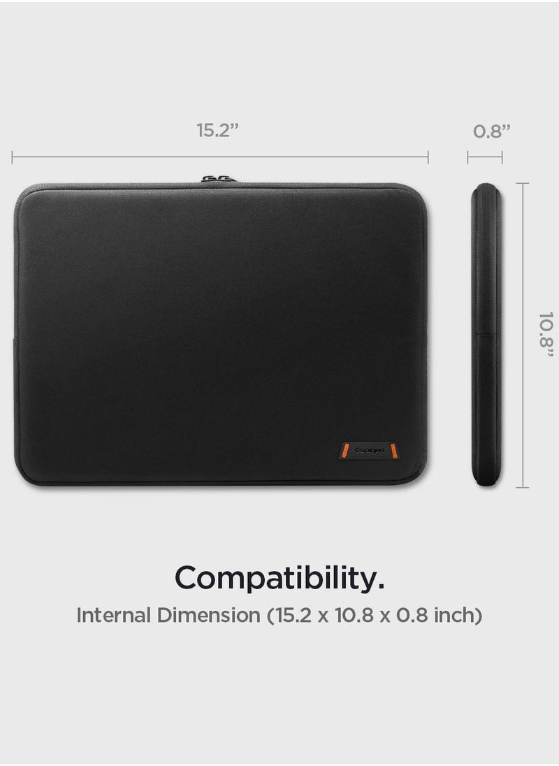 Spigen Laptop Pouch Sleeve 16 inch Water Resistant Slim Lightweight Cover Case Ultra Soft Velvet Compatible with 15 to 16 inch Laptops and Tablets - Black  - Image 2