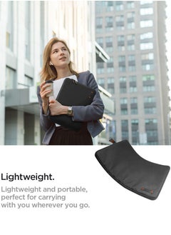 Spigen Laptop Pouch Sleeve 16 inch Water Resistant Slim Lightweight Cover Case Ultra Soft Velvet Compatible with 15 to 16 inch Laptops and Tablets - Black  - Image 4