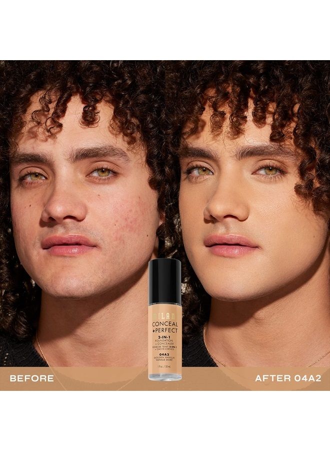 MILANI Conceal + Perfect 2-in-1 Foundation + Concealer - Golden Vanilla (1 Fl. Oz.) Cruelty-Free Liquid Foundation - Cover Under-Eye Circles, Blemishes & Skin Discoloration for a Flawless Complexion - Image 2