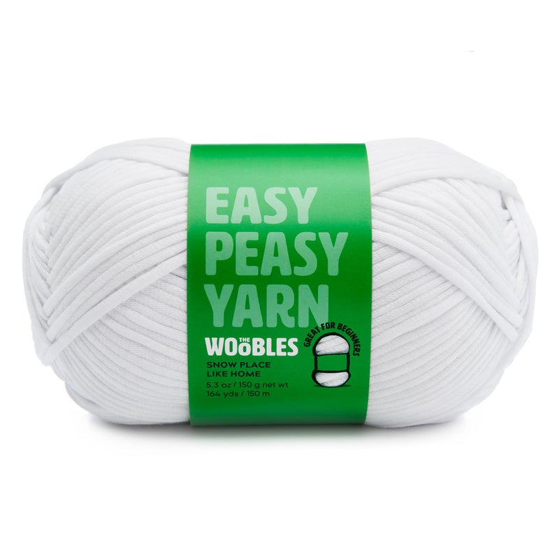 The Woobles Woobles Easy Peasy Yarn for Beginners with Easy-to-See Stitches - Crochet & Knitting Yarn - Worsted Medium #4 - Cotton-Nylon Blend - Image 1