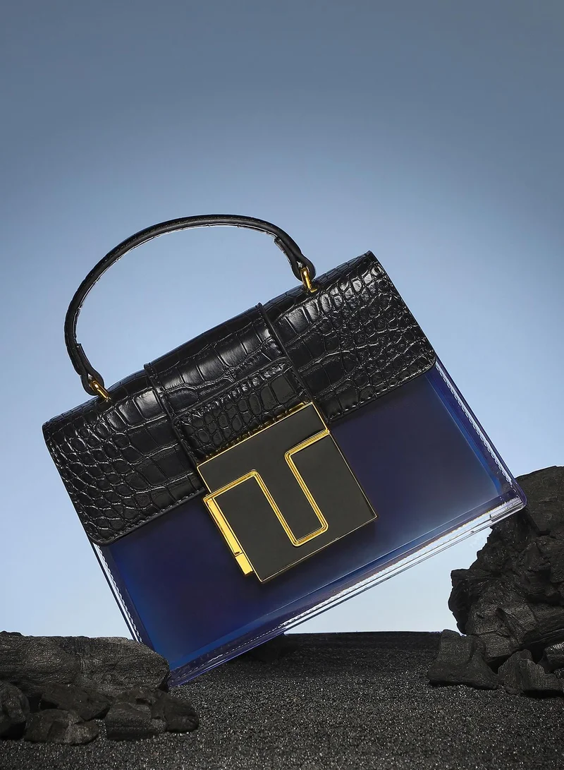 صوص هاوت Women's Frosted Block Hand Bag - Midnight Black