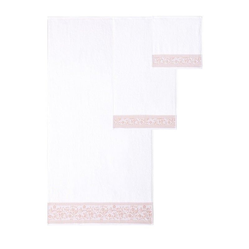 Modern Threads Allie 6-Piece 100% Cotton Towel Set â€“ Jacquard Floral Border â€“ Includes 2 Bath Towels, 2 Hand Towels, 2 Washcloths â€“ Absorbent, Quick Dry, Soft & Durable â€“ Blush Pink - Image 5