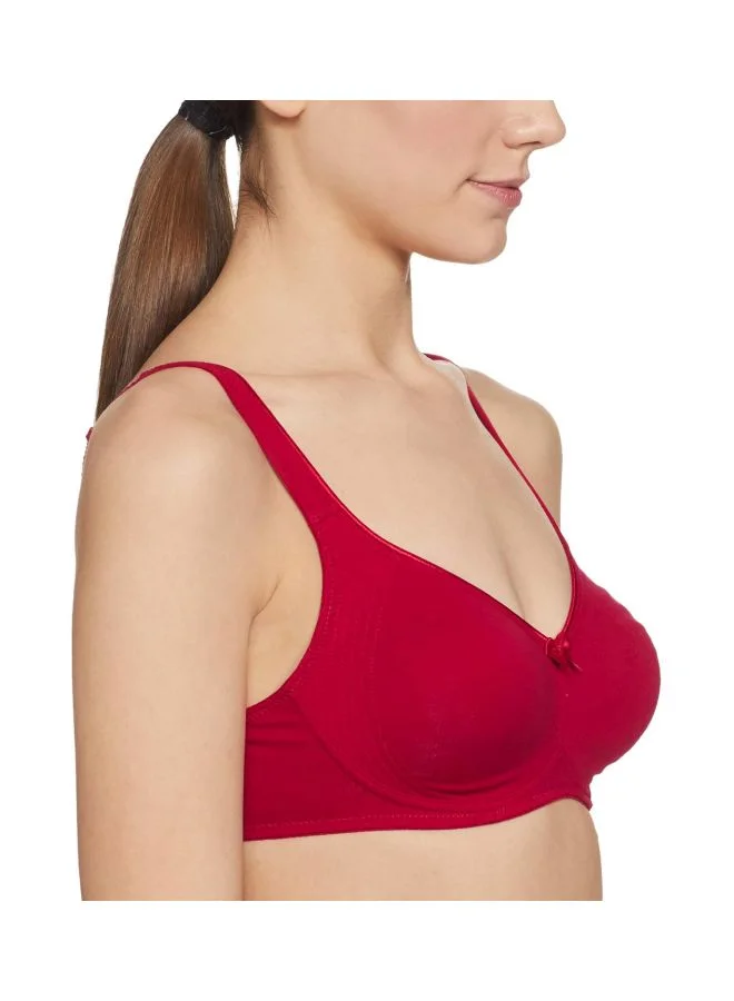 Jockey Red Love 1250 Women Wire free Non Padded Super Combed Cotton Elastane Stretch Full Coverage Everyday Bra with Contoured Shaper Panel and Adjustable Straps for Women | Best Price UAE