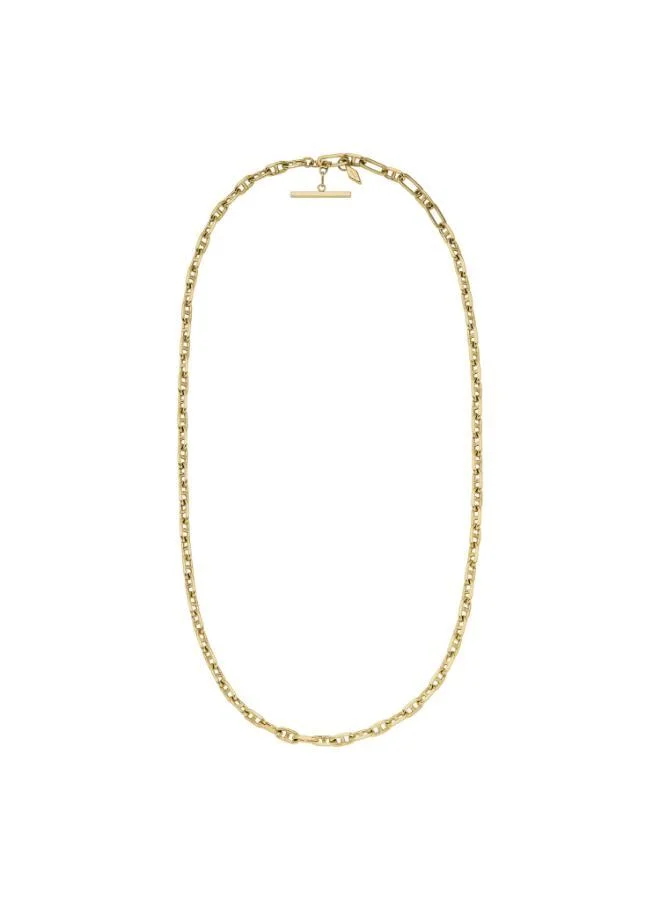 FOSSIL Heritage Gold-Tone Brass Anchor Chain Necklace