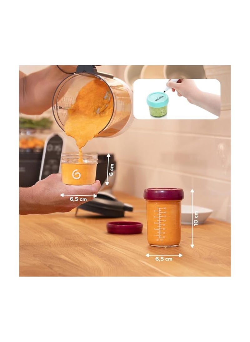 babymoov Babymoov - Glass Baby Bowls, 4X (220+100) Airtight Food Storage Containers With Recipe Book  - Image 3