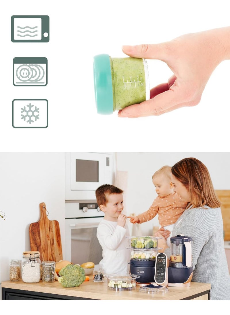 babymoov Babymoov - Glass Baby Bowls, 4X (220+100) Airtight Food Storage Containers With Recipe Book  - Image 4