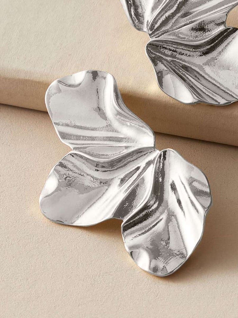 Shein 1 Pair Asymmetric Twist Geometric Stud Earrings - One  Size - Image 4