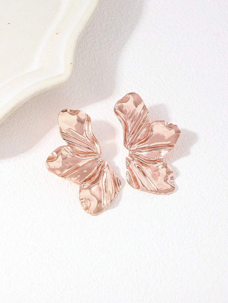 Shein 1 Pair Asymmetric Twist Geometric Stud Earrings - One  Size - Image 1