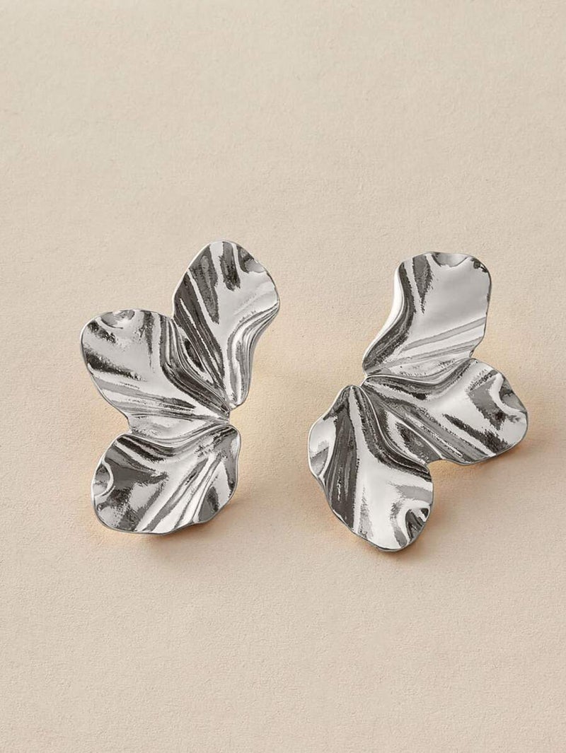 Shein 1 Pair Asymmetric Twist Geometric Stud Earrings - One  Size - Image 3