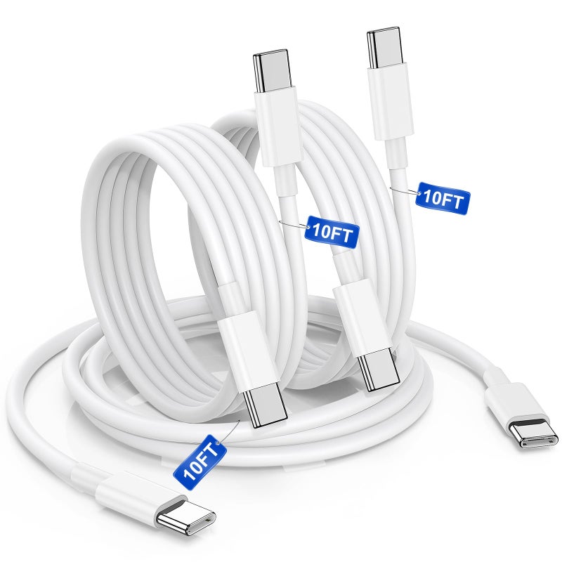 DGVERS USBC to USBC Cable for iPhone 17 16 15, 10FT 3Pack 60W Long Charger Cord Type C Fast Charging for iPhone 17 Air/16e/17/16/15(Pro Max,Pro,Plus), iPad,Samsung Galaxy S25,S24,S23,S22 Ultra,Android Phone - Image 1