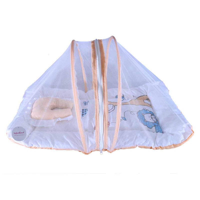 Infantbond Baby Folding Digital Print Mattress with Mosquito Net06 MonthsSize L32Inchs B19Inchs Peach - Image 3