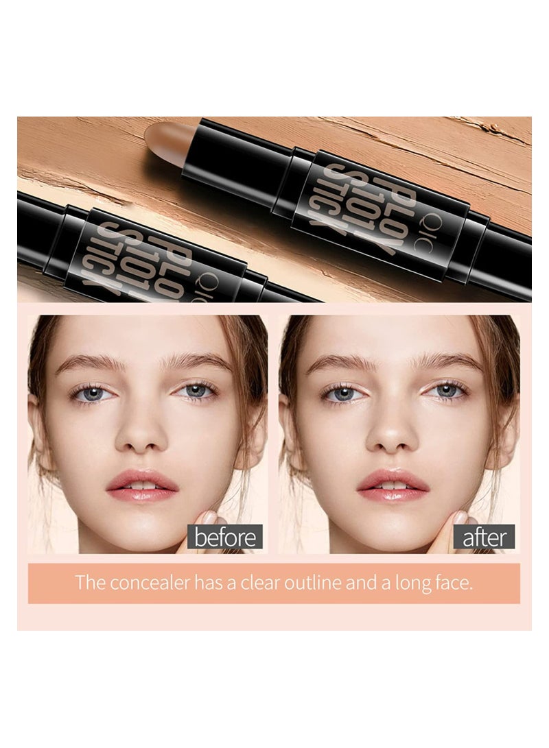 Highlight Contour Stick 6 Colors 2 in 1 Dualended Makeup Shading Stick MultiColor Concealer Shadow Pen 3D Body Face Brightens Shades Pencil Contour Concealer Highlighter Stick (3 Pcs) - Image 5