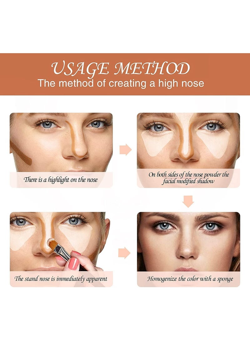 Highlight Contour Stick 6 Colors 2 in 1 Dualended Makeup Shading Stick MultiColor Concealer Shadow Pen 3D Body Face Brightens Shades Pencil Contour Concealer Highlighter Stick (3 Pcs) - Image 3