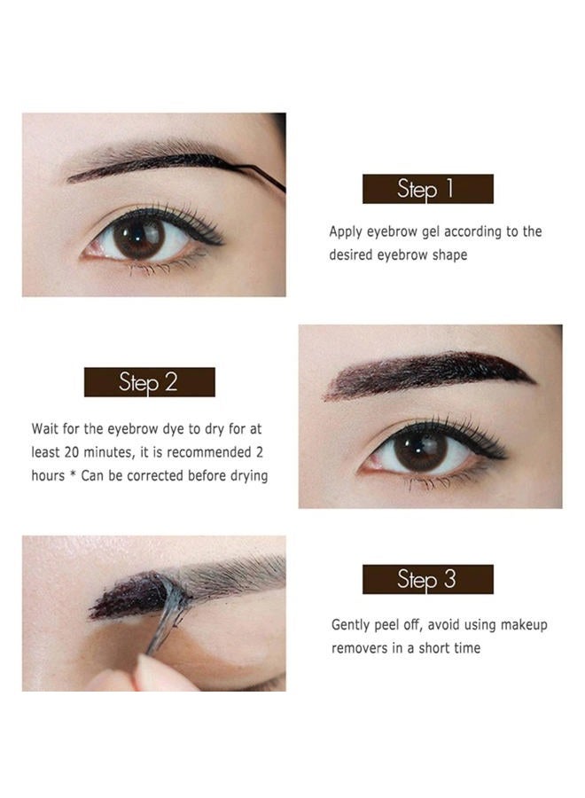 SURORAIN Wine Eyebrow Gel 3 Colors Bottle Tattoo Brow Tint Beauty Dyeing Cream Peelable Tearing Colouring Gel Waterproof Quick Dry No Smudge Easy to Color - Image 5