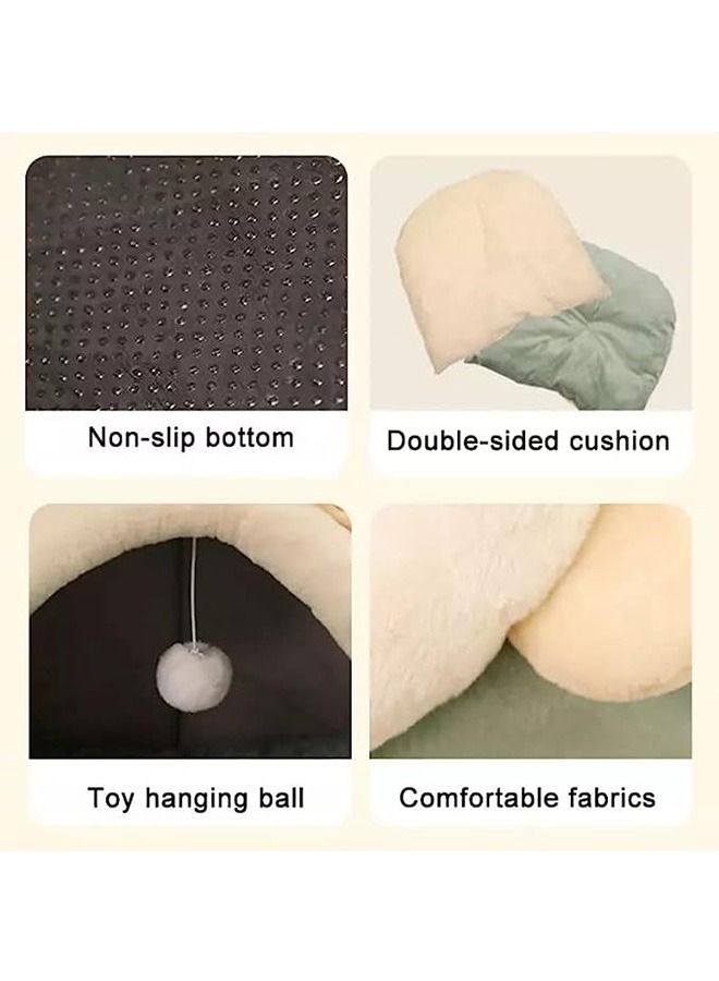 Generic Cartoon Pet Bed Indoor Semi Enclosed Cat Bed Washable Cave Small Cat House With Toy Ball Warm Soft Detachable Cat House Pet House (Pink Rabbit M)  - Image 4
