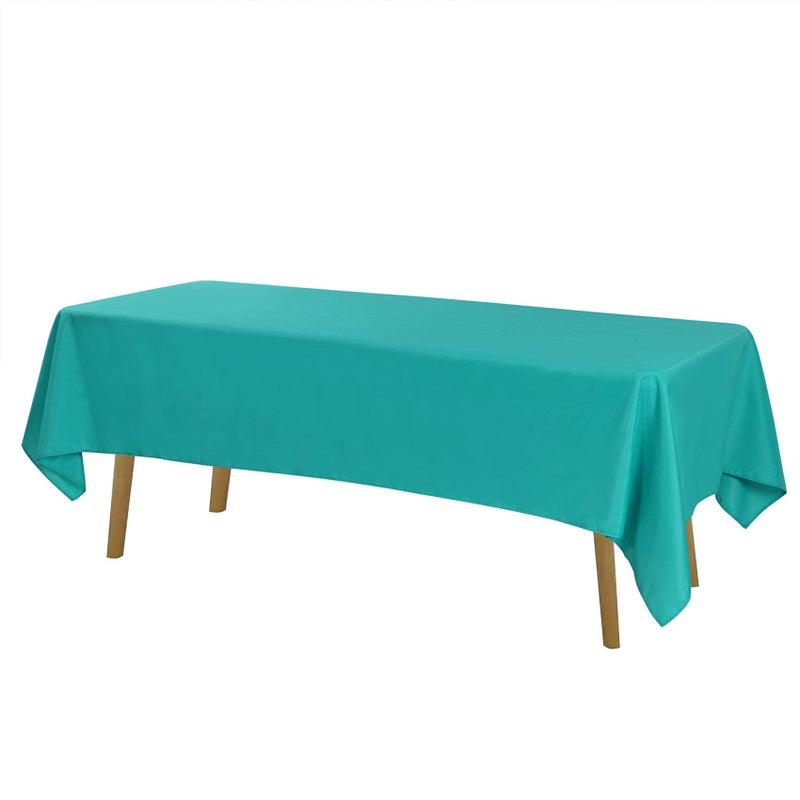 Cupuamon Rectangle Tablecloth 60x102 inch Washable Polyester Fabric Table Cloth for Wedding Party Dining Banquet Decoration(60x102  Turquoise) - Image 2