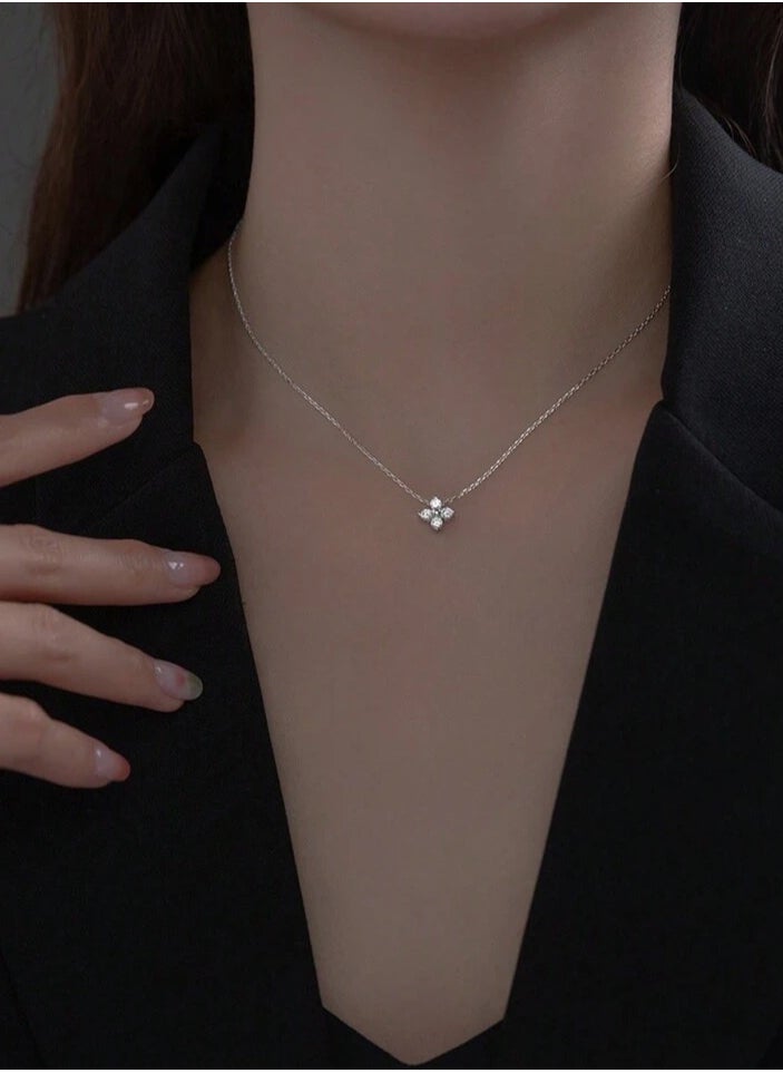 925 Sterling Silver Charms - Luxury Necklace Made With High Quality Of 925 Sterling Silver Soft And Extreme Precision Decorated With Natural Cubic Zirconia Crystals To Give A Gorgeous Look To The Princess She Deserves - Image 1