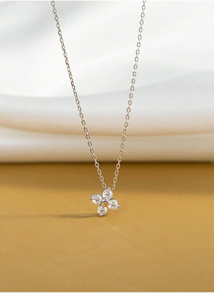 925 Sterling Silver Charms - Luxury Necklace Made With High Quality Of 925 Sterling Silver Soft And Extreme Precision Decorated With Natural Cubic Zirconia Crystals To Give A Gorgeous Look To The Princess She Deserves - Image 1