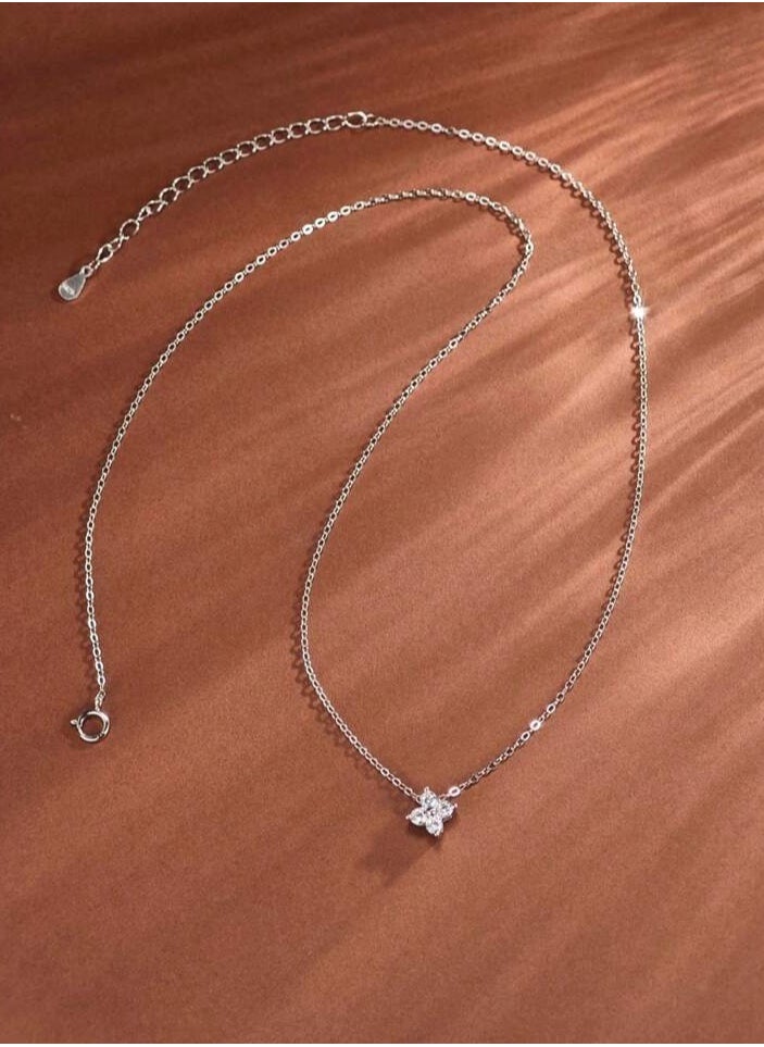925 Sterling Silver Charms - Luxury Necklace Made With High Quality Of 925 Sterling Silver Soft And Extreme Precision Decorated With Natural Cubic Zirconia Crystals To Give A Gorgeous Look To The Princess She Deserves - Image 1