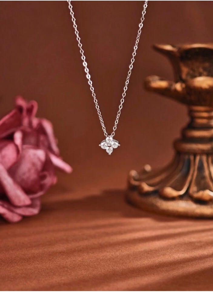 925 Sterling Silver Charms - Luxury Necklace Made With High Quality Of 925 Sterling Silver Soft And Extreme Precision Decorated With Natural Cubic Zirconia Crystals To Give A Gorgeous Look To The Princess She Deserves - Image 1