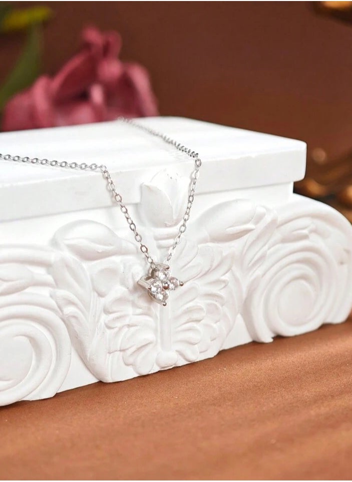 925 Sterling Silver Charms - Luxury Necklace Made With High Quality Of 925 Sterling Silver Soft And Extreme Precision Decorated With Natural Cubic Zirconia Crystals To Give A Gorgeous Look To The Princess She Deserves - Image 1